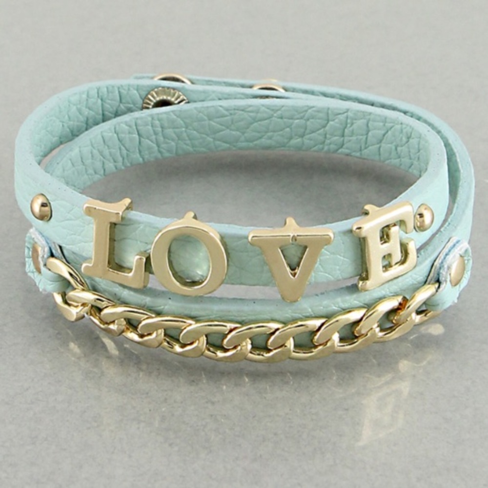 Aqua Love Double Wrap Bracelet